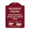 Signmission Tow Away Resident Parking Unauthorized Vehicles Towed Away Alum Sign, 24" x 18", BU-1824-22806 A-DES-BU-1824-22806 - alternate 1